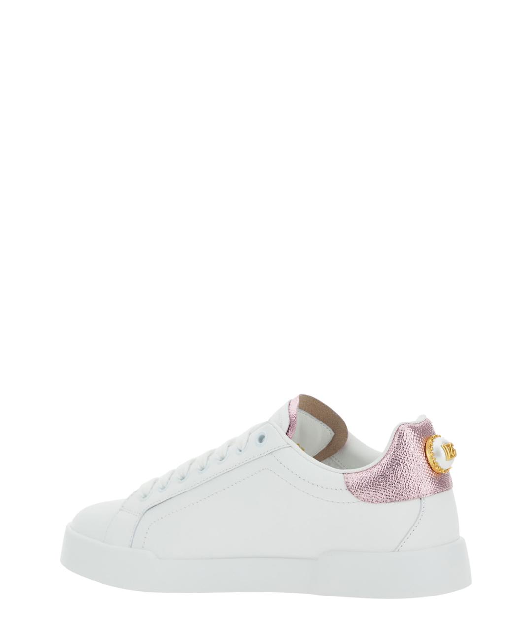 DOLCE&GABBANA Белые кожаные кроссовки, фото 3