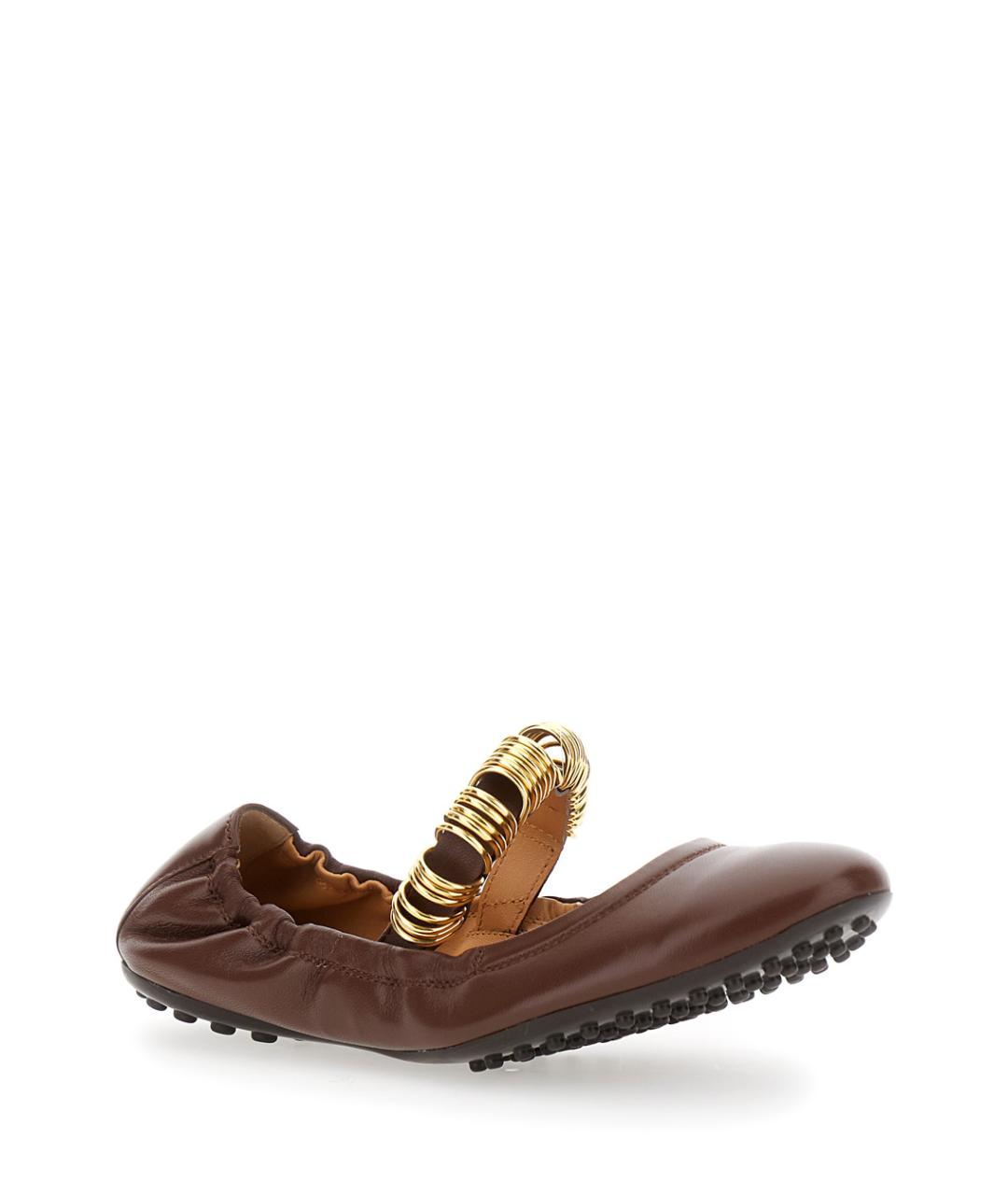 TOD'S Коричневые кожаные балетки, фото 2