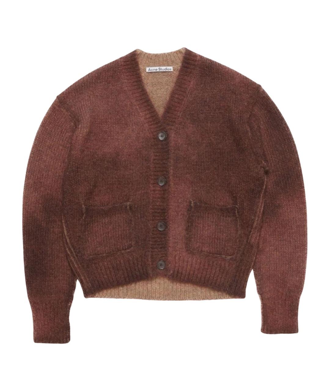 ACNE STUDIOS Бордовый шерстяной кардиган, фото 1