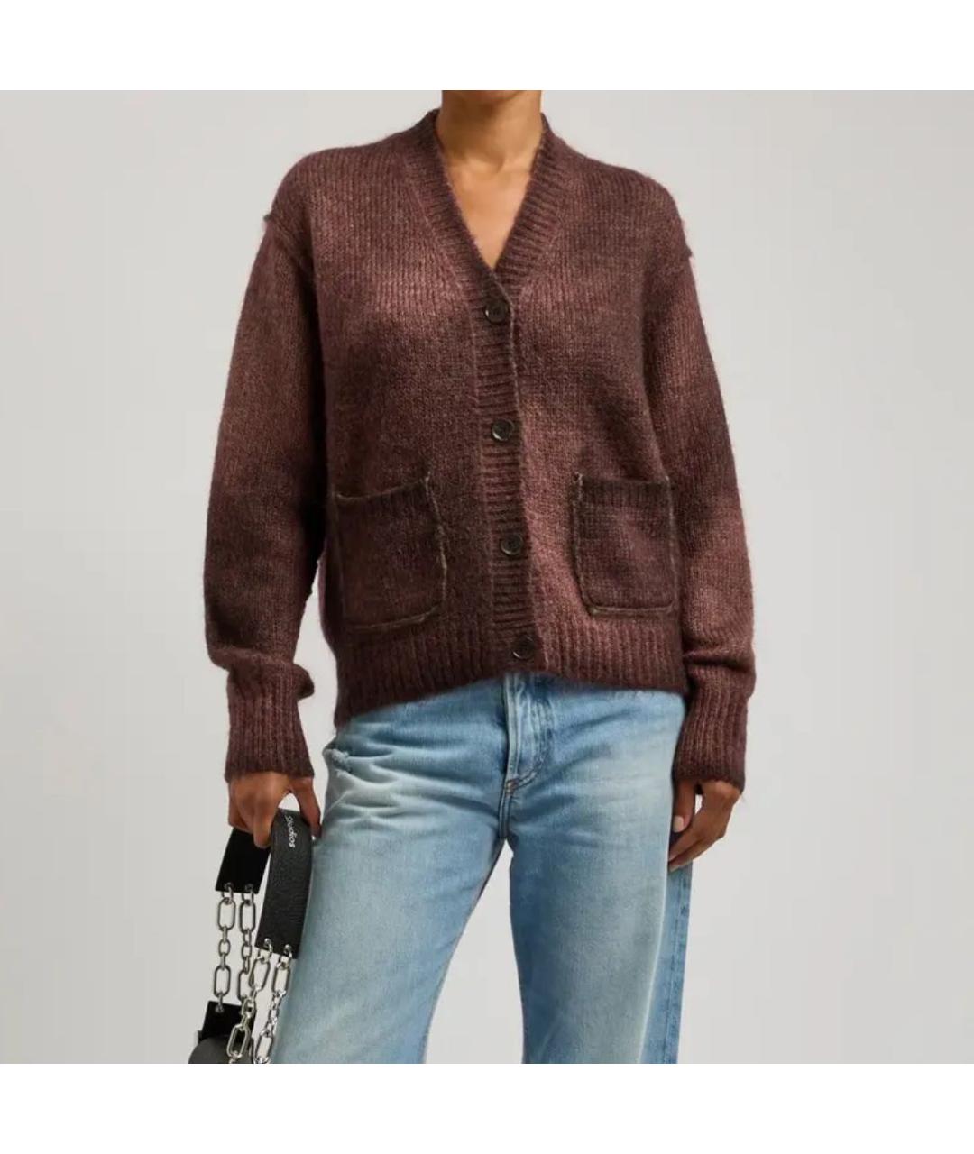 ACNE STUDIOS Бордовый шерстяной кардиган, фото 2