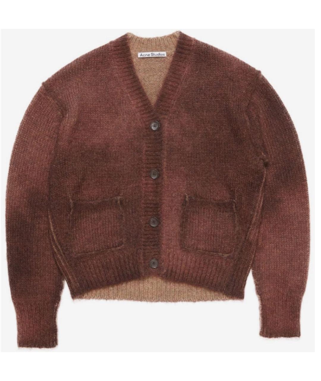 ACNE STUDIOS Бордовый шерстяной кардиган, фото 7