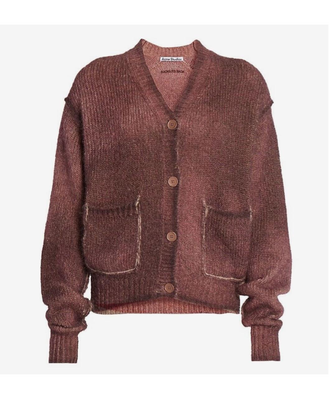 ACNE STUDIOS Бордовый шерстяной кардиган, фото 6