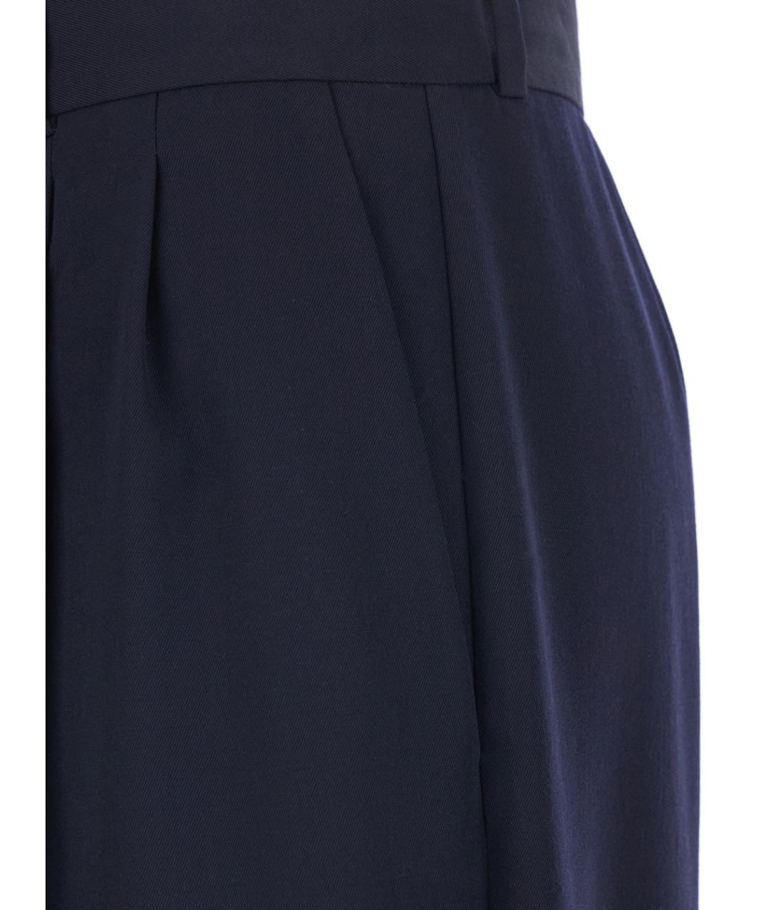 THE ROW Синие шерстяные прямые брюки, фото 3