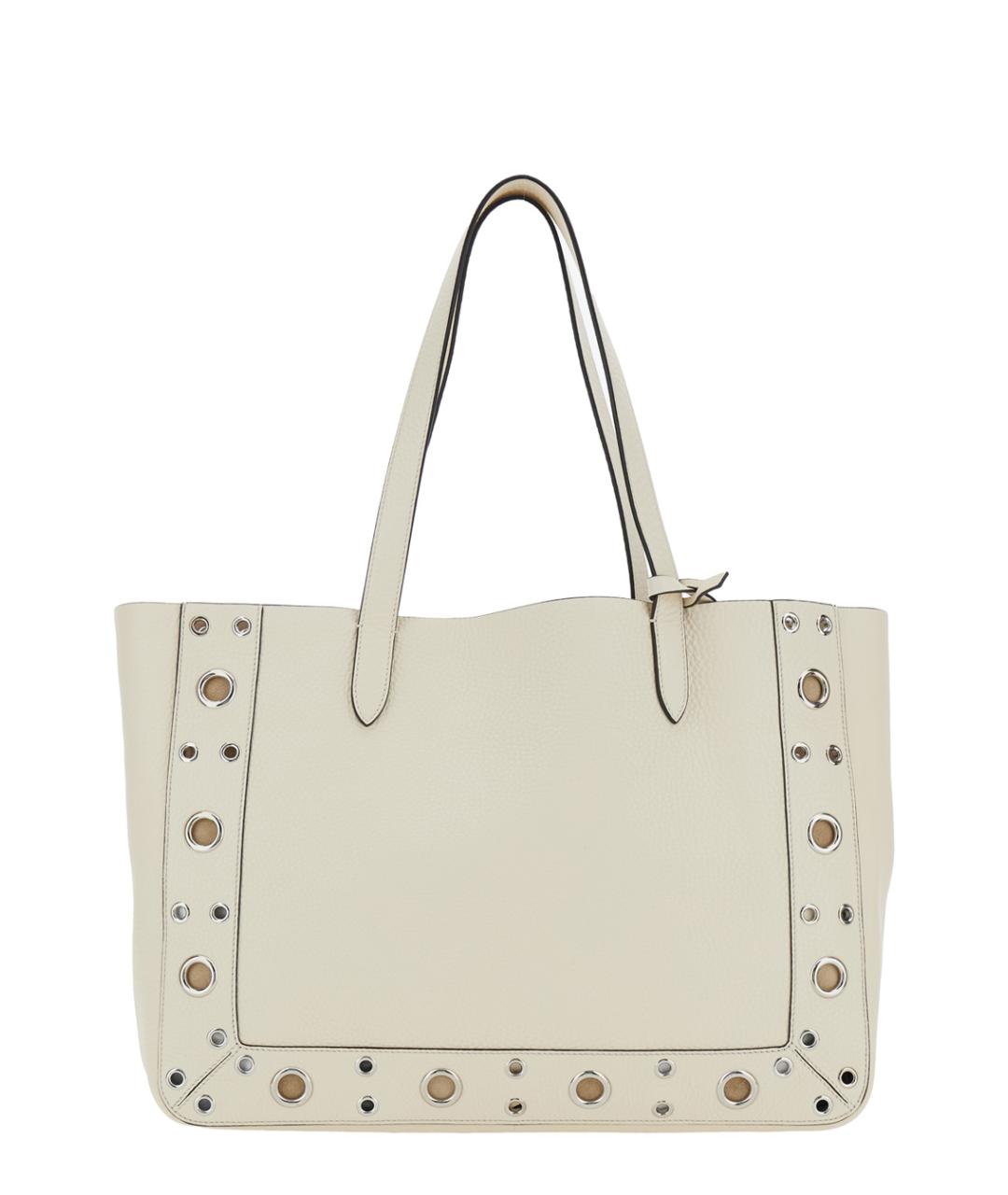 VALENTINO Белая кожаная сумка тоут, фото 2