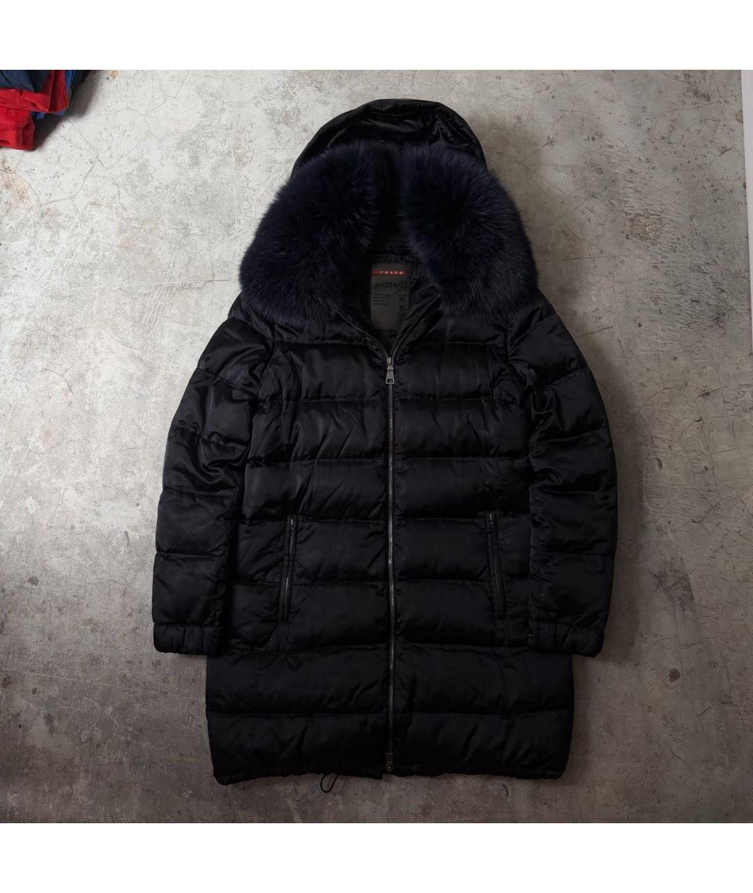 PRADA Темно-синий полиамидовый пуховик, фото 9