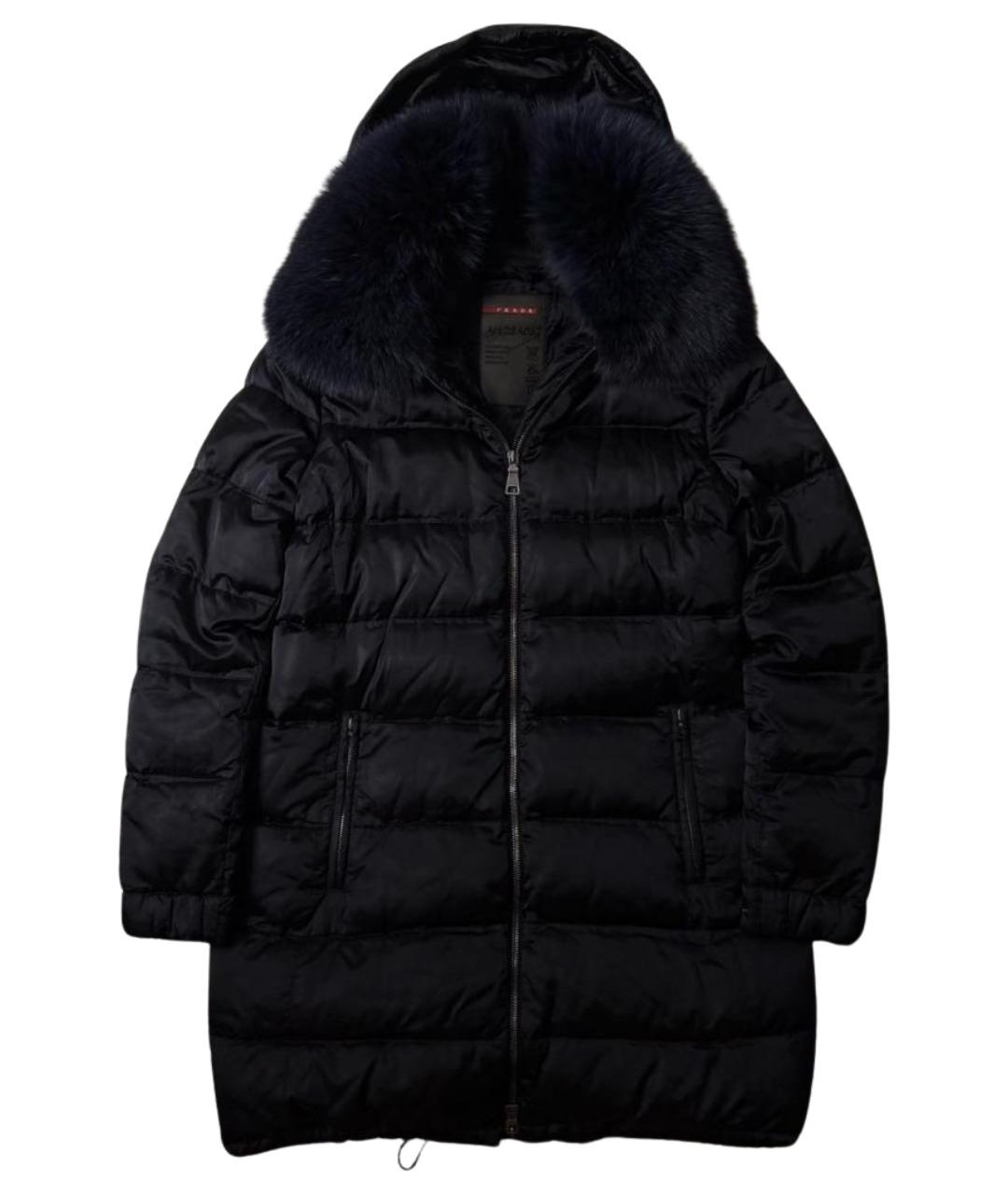 PRADA Темно-синий полиамидовый пуховик, фото 1