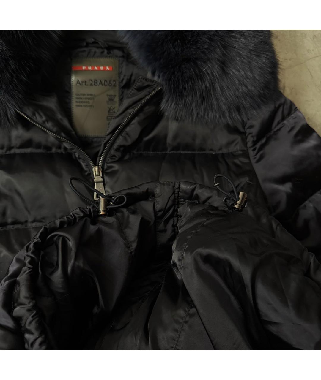 PRADA Темно-синий полиамидовый пуховик, фото 6