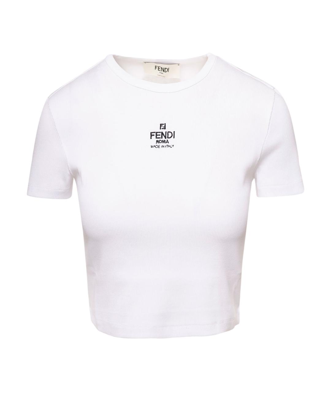 FENDI Белая хлопковая футболка, фото 1