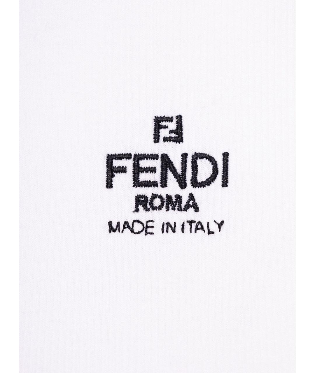 FENDI Белая хлопковая футболка, фото 3