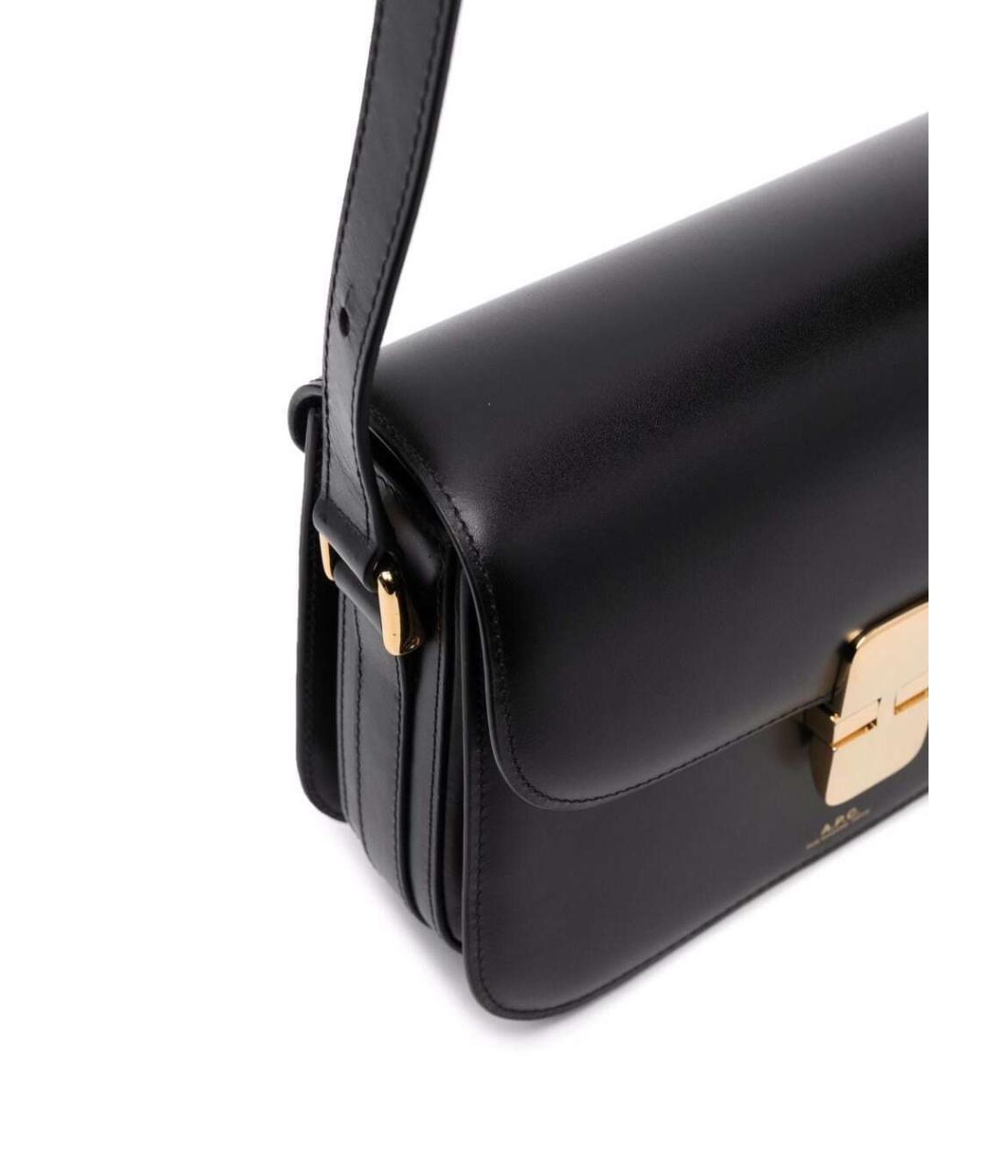 A.P.C. Черная кожаная сумка через плечо, фото 3