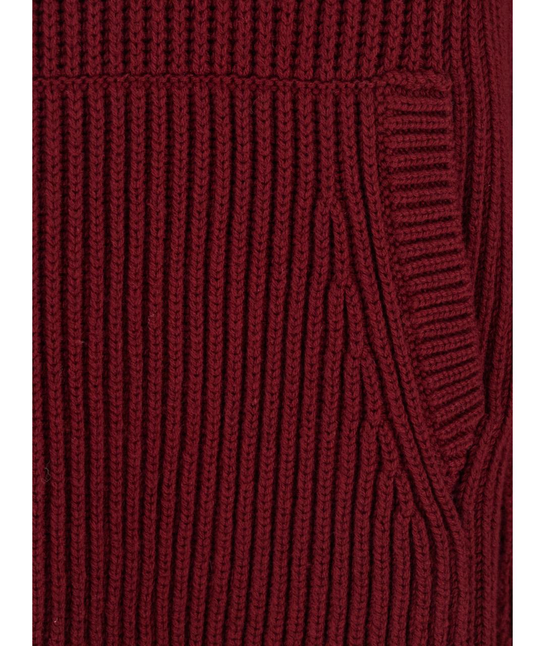 MAX MARA Бордовое шерстяное повседневное платье, фото 3