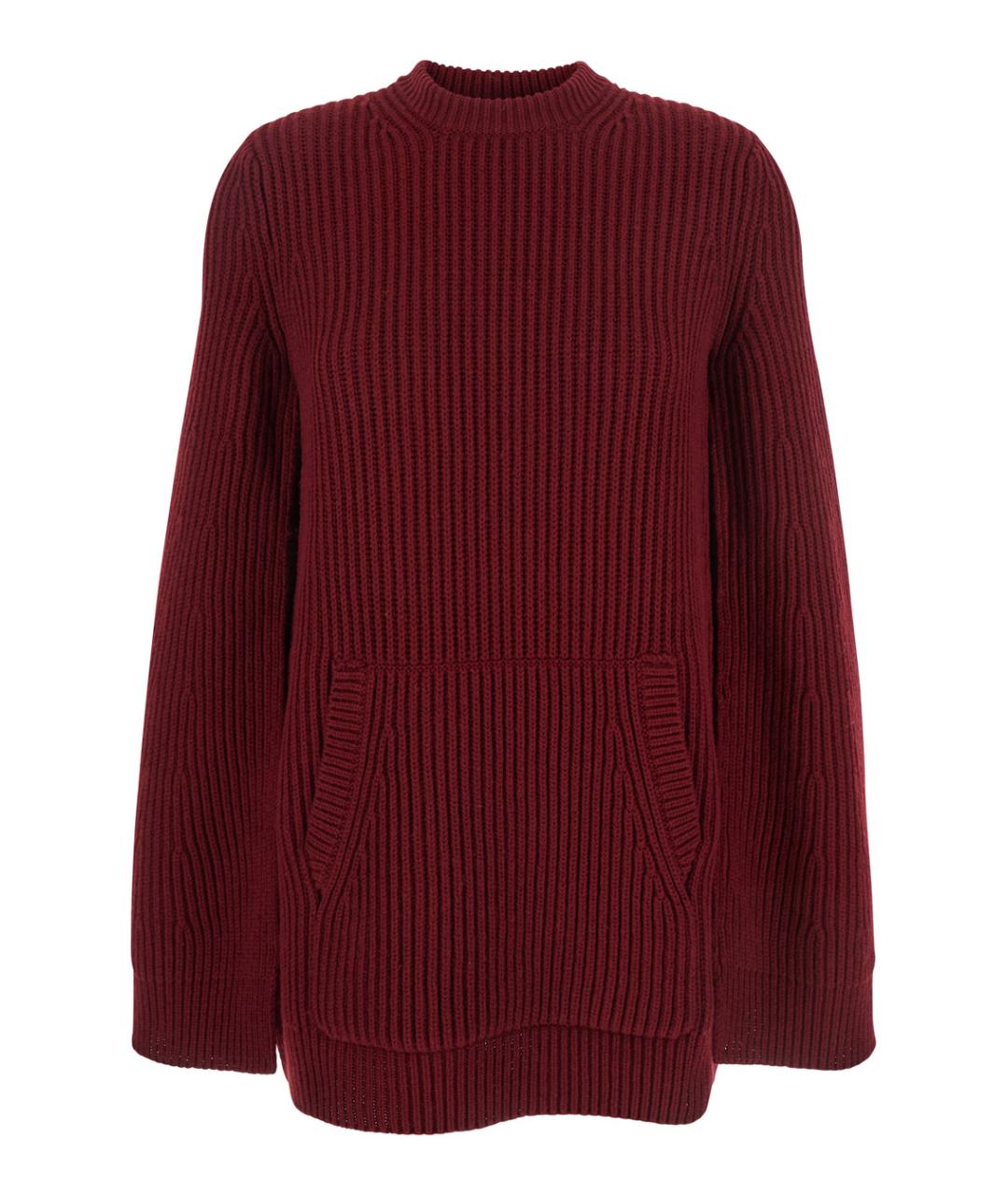 MAX MARA Бордовое шерстяное повседневное платье, фото 1