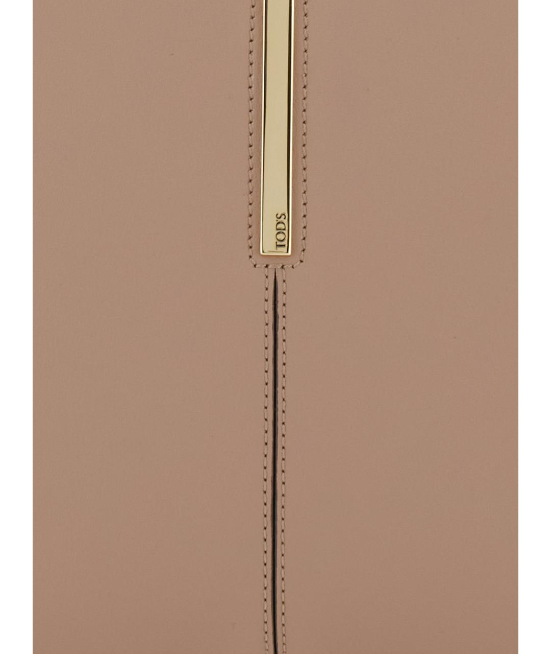 TOD'S Бежевая кожаная сумка через плечо, фото 3