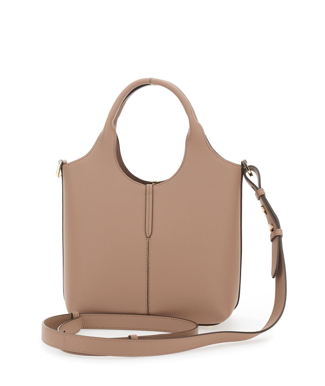 TOD'S Бежевая кожаная сумка через плечо, фото 2