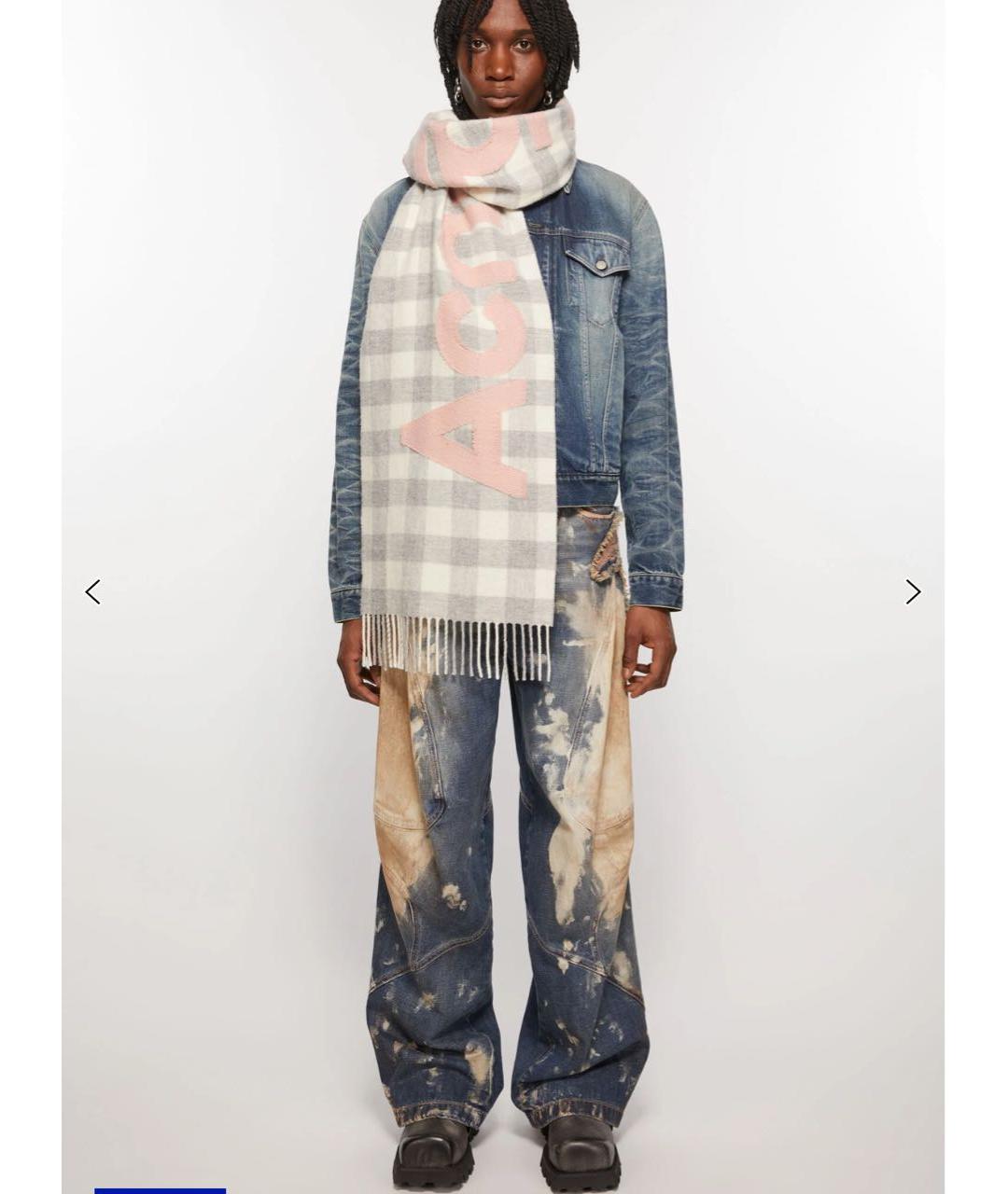 ACNE STUDIOS Серый шарф, фото 4