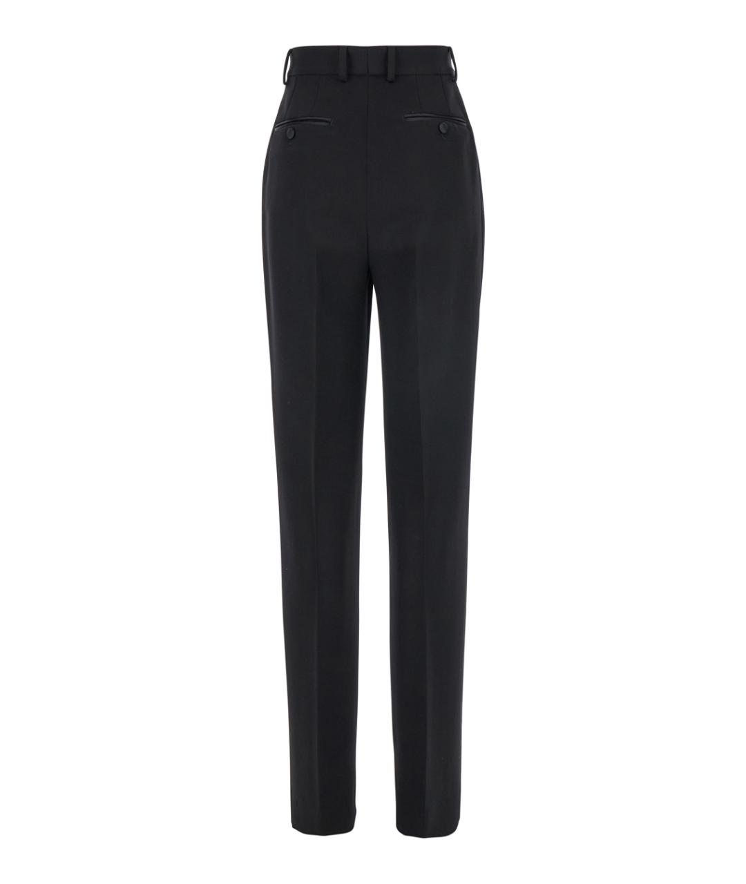 DOLCE&GABBANA Черные шерстяные прямые брюки, фото 2