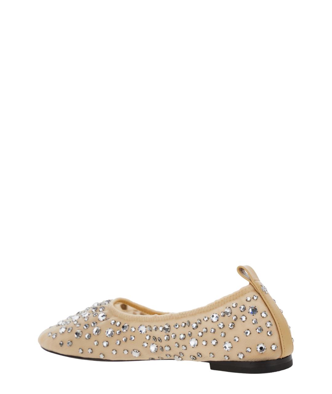 TORY BURCH Бежевые текстильные балетки, фото 3
