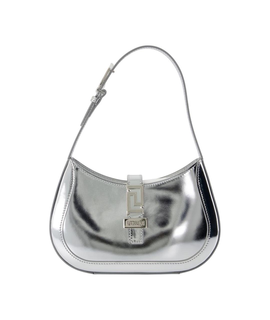 VERSACE Серебряная кожаная сумка через плечо, фото 1