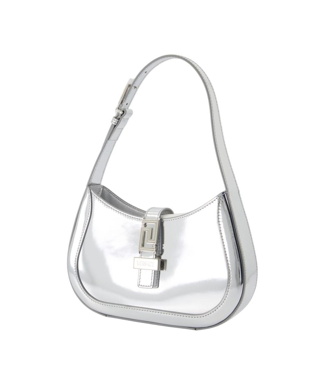 VERSACE Серебряная кожаная сумка через плечо, фото 2