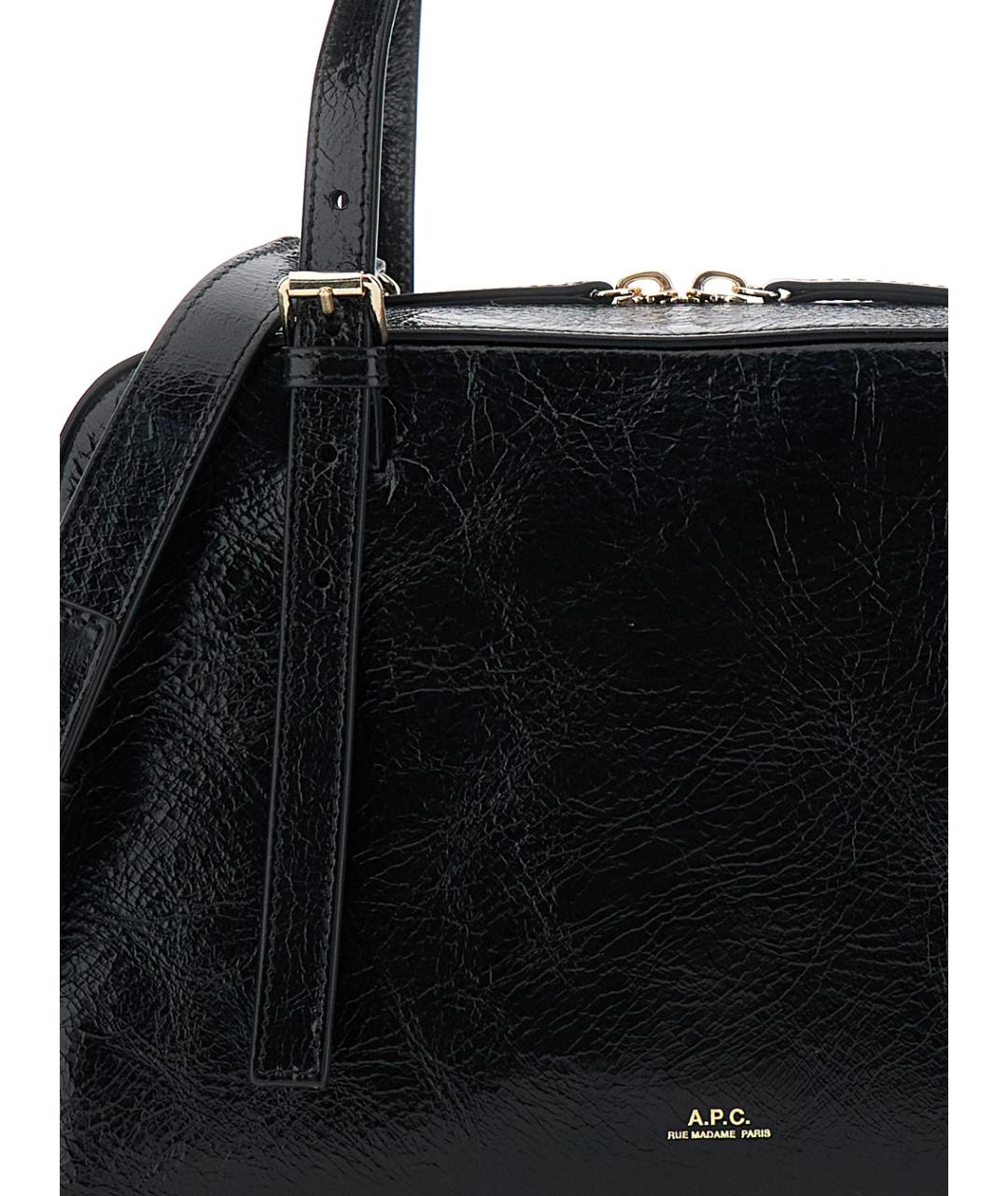 A.P.C. Черная кожаная сумка через плечо, фото 3