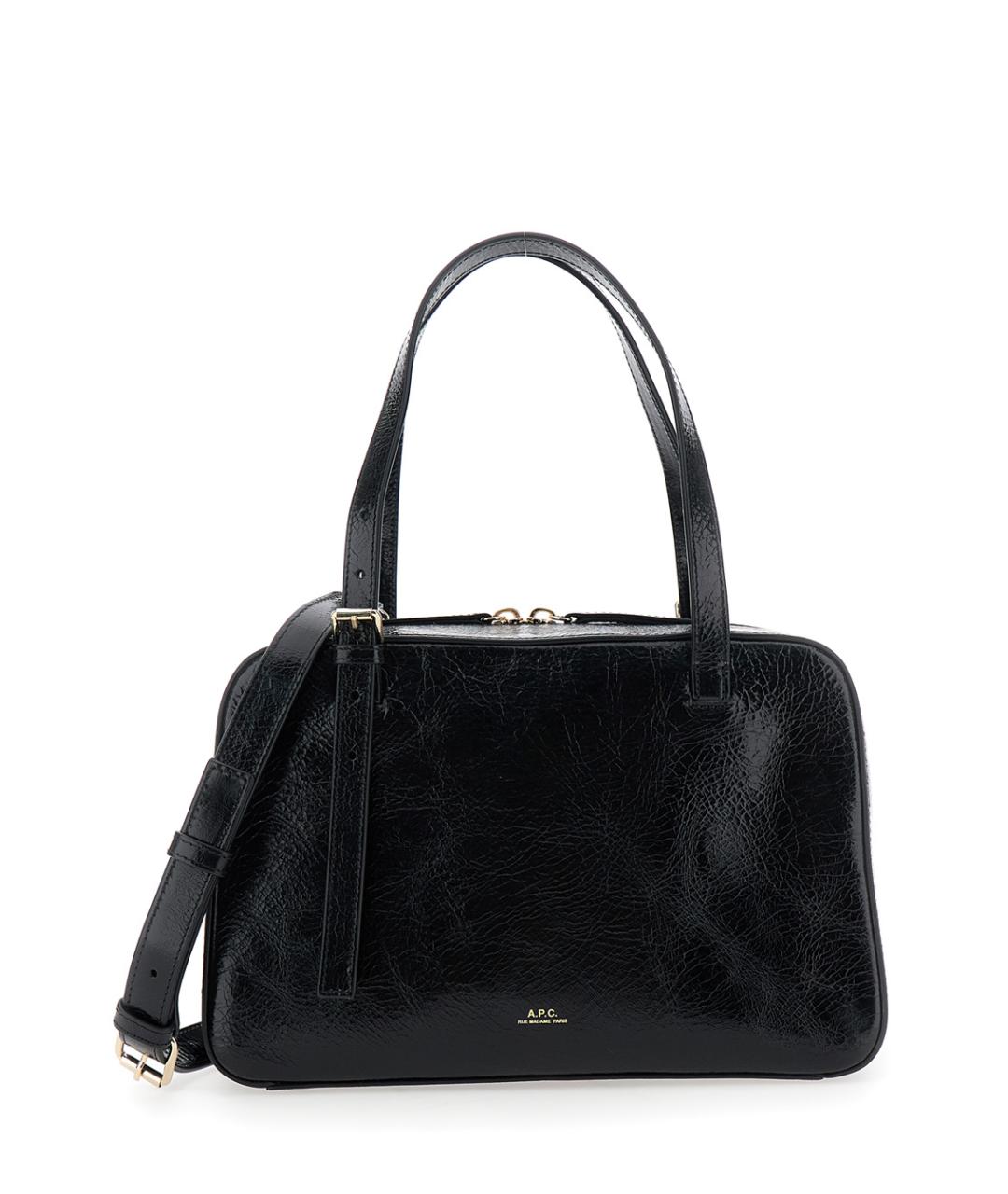A.P.C. Черная кожаная сумка через плечо, фото 1