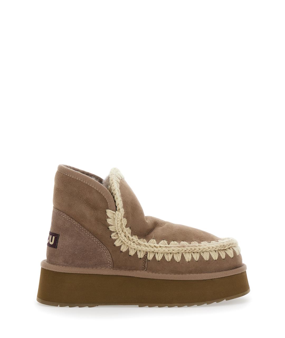 MOU Бежевые текстильные ботинки, фото 1