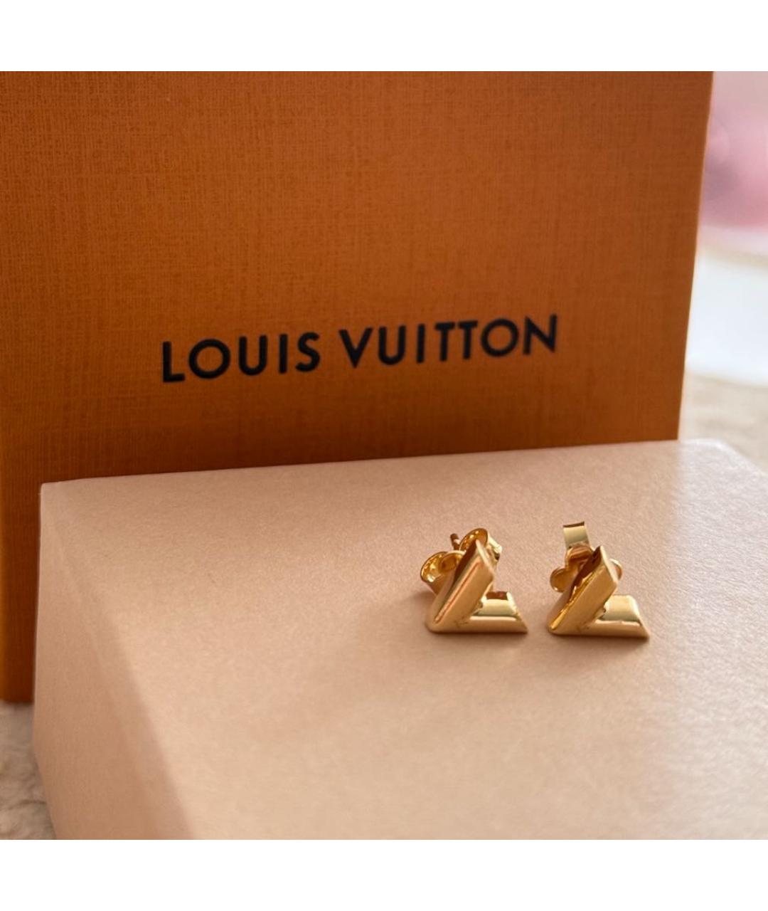 LOUIS VUITTON Золотые металлические серьги, фото 2