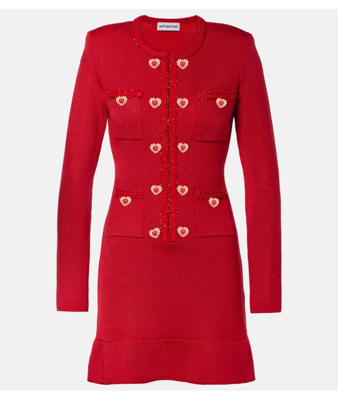 SELF-PORTRAIT Красное коктейльное платье, фото 5