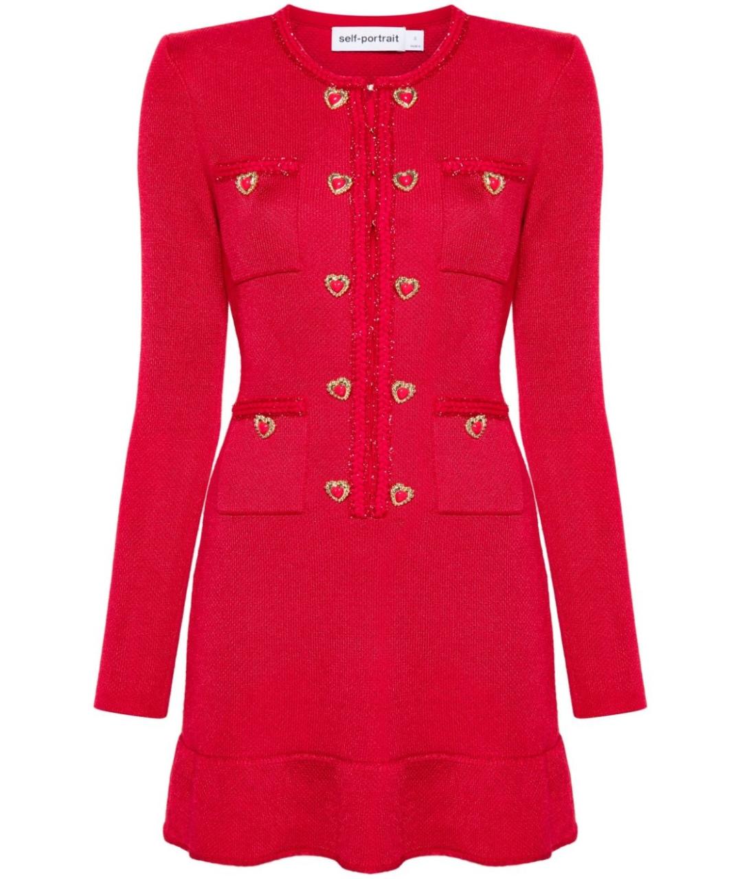 SELF-PORTRAIT Красное коктейльное платье, фото 1