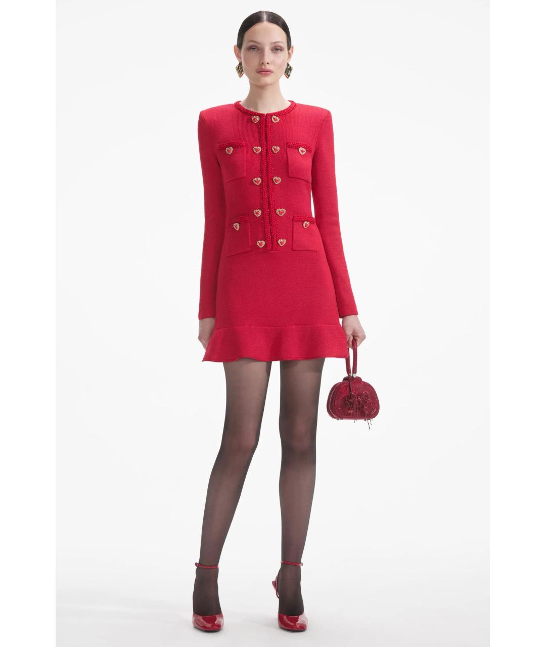 SELF-PORTRAIT Красное коктейльное платье, фото 2