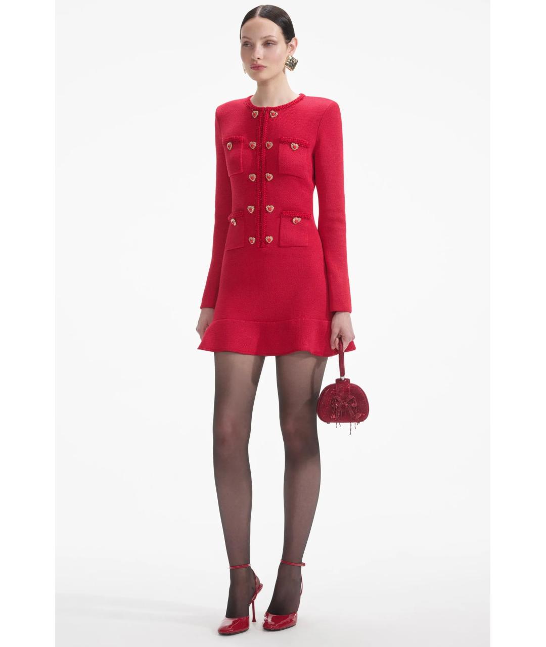 SELF-PORTRAIT Красное коктейльное платье, фото 3