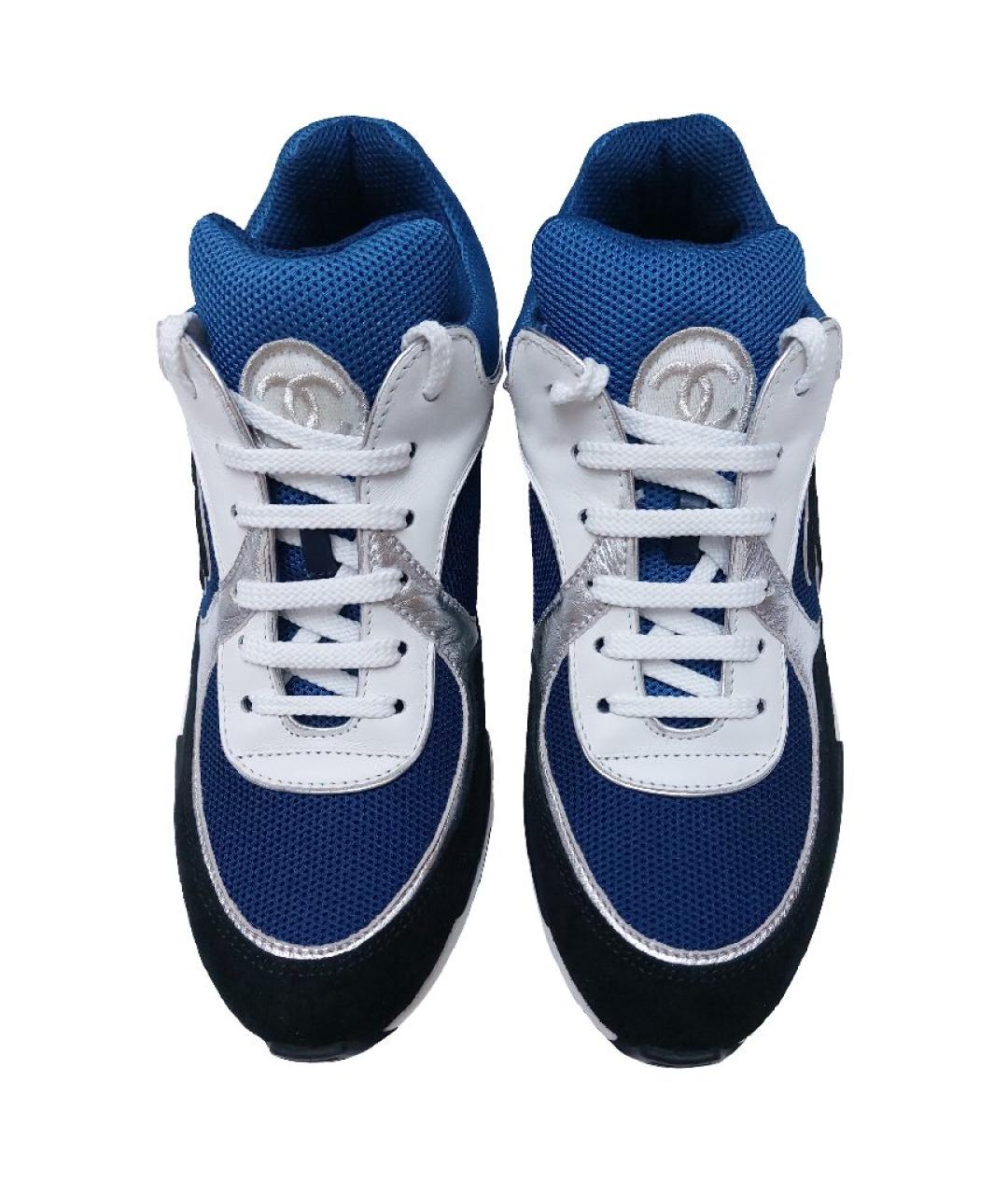 CHANEL Синие текстильные кроссовки, фото 3