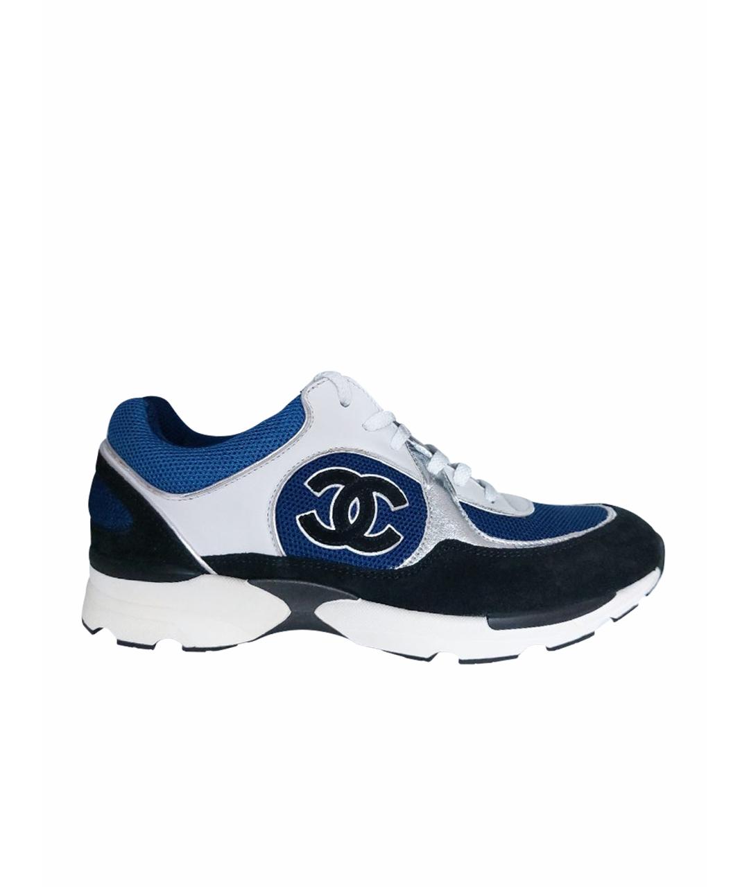CHANEL Синие текстильные кроссовки, фото 1