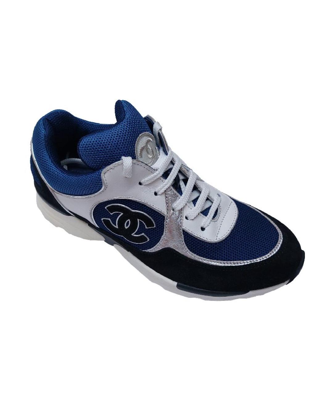 CHANEL Синие текстильные кроссовки, фото 2