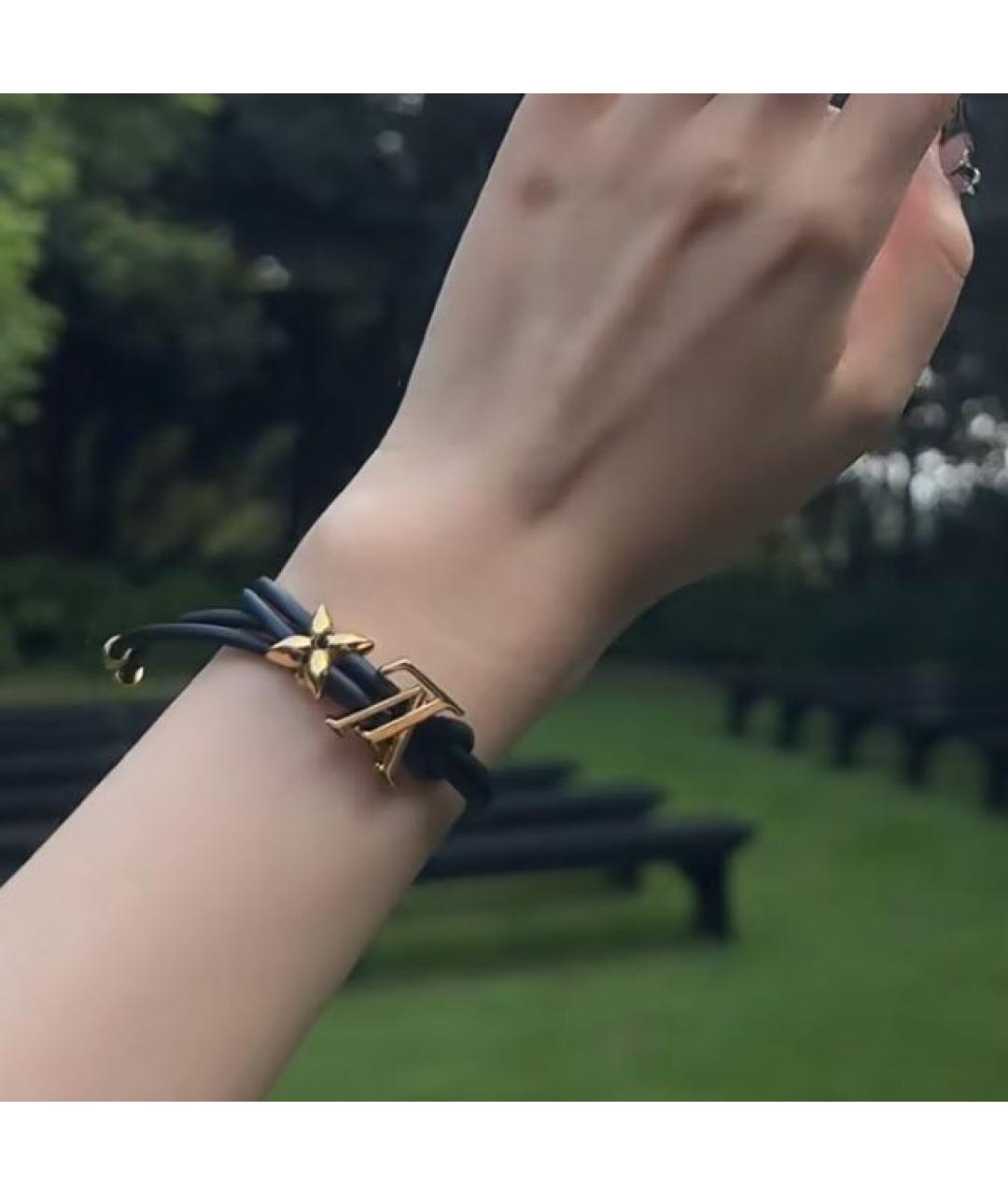 LOUIS VUITTON Черный металлический браслет, фото 2