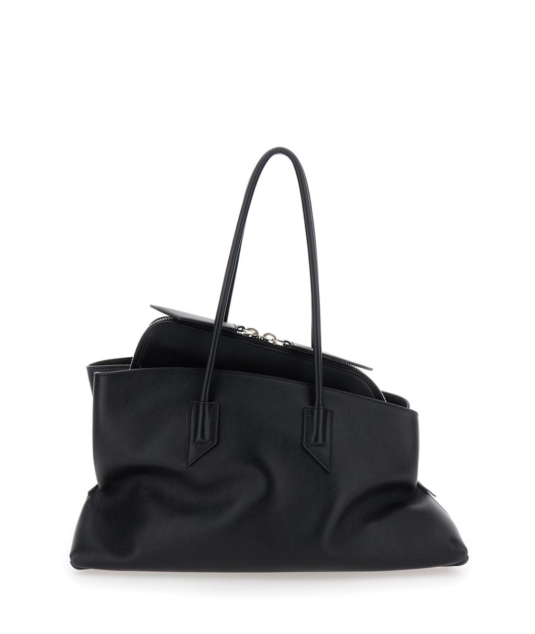 THE ATTICO Черная кожаная сумка через плечо, фото 1