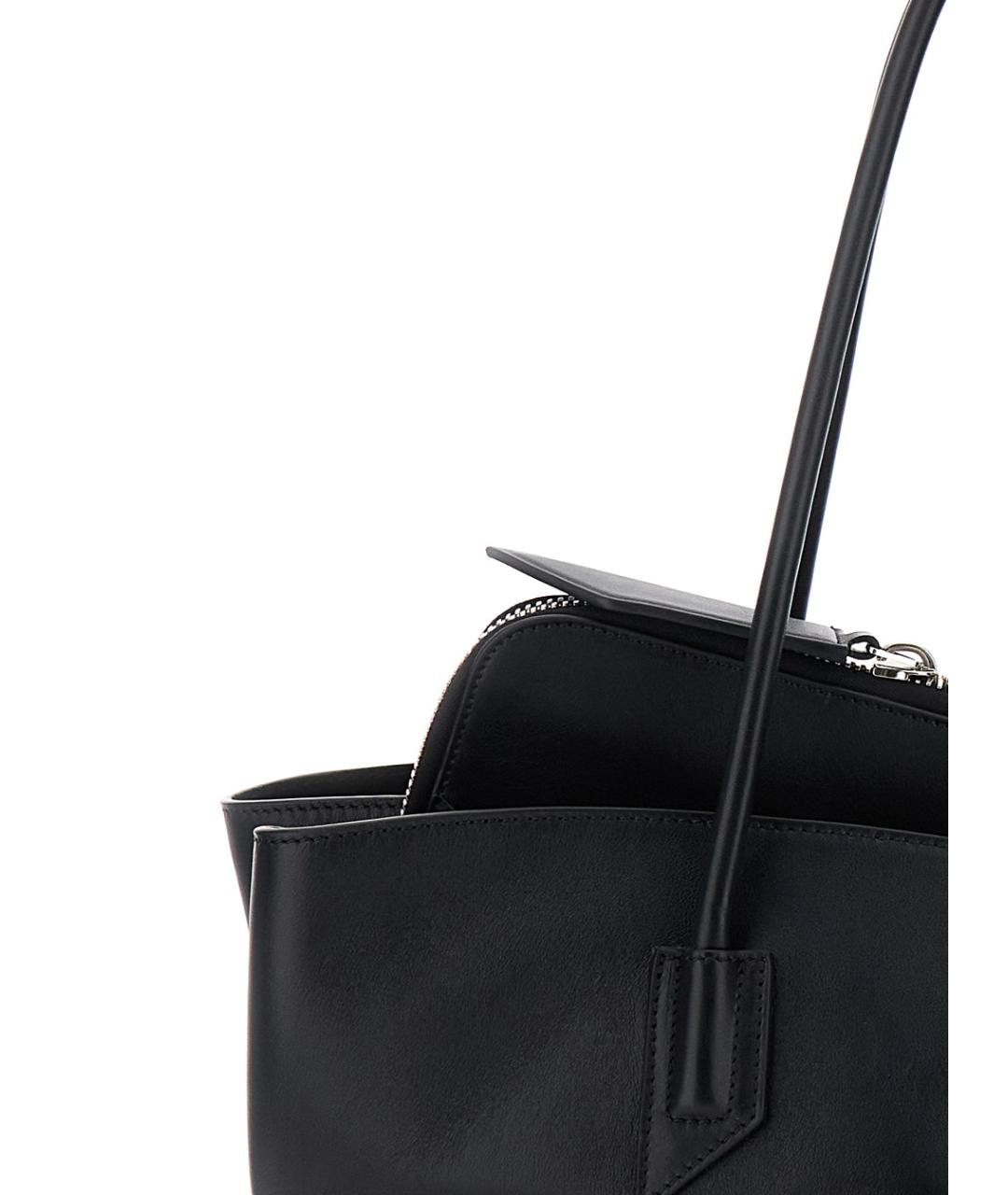 THE ATTICO Черная кожаная сумка через плечо, фото 3