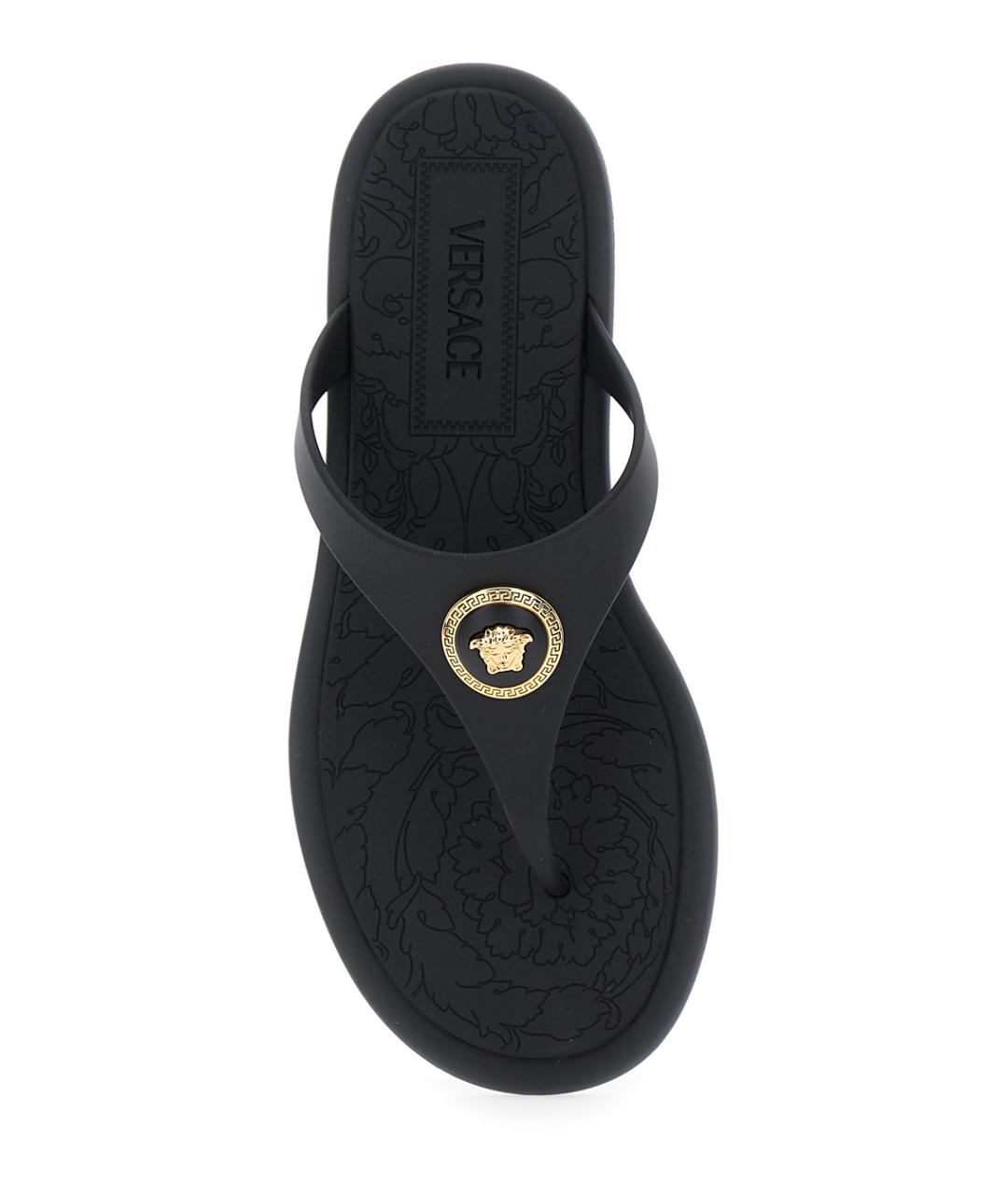 VERSACE Черные шлепанцы, фото 4