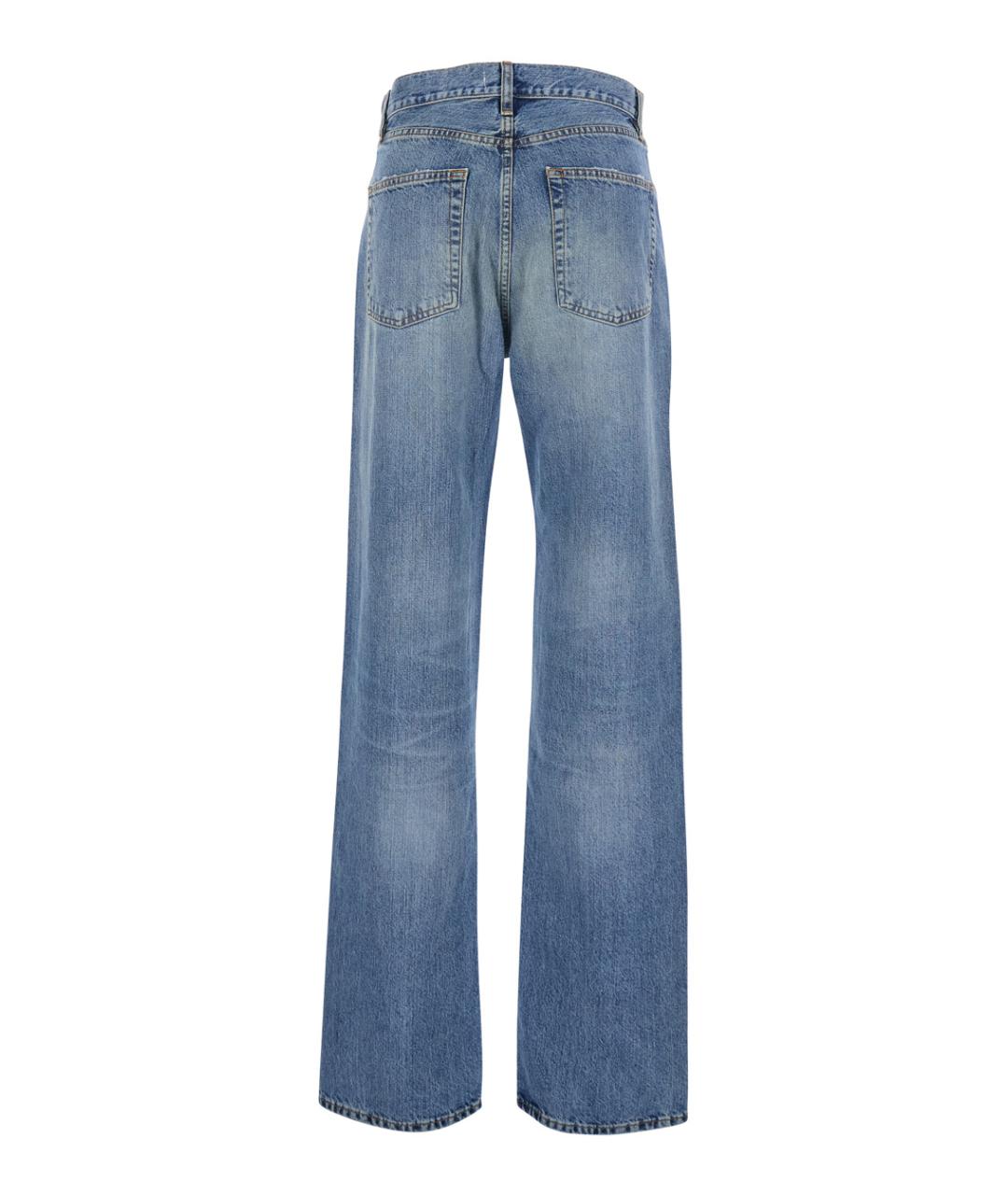 FRAME Синие хлопковые прямые джинсы, фото 2