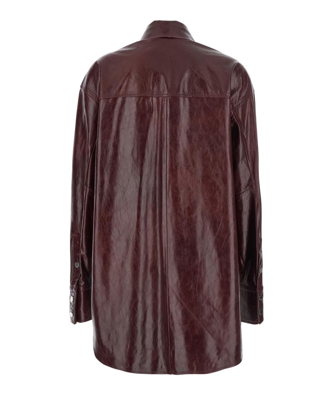 SPORTMAX Бордовая кожаная куртка, фото 2