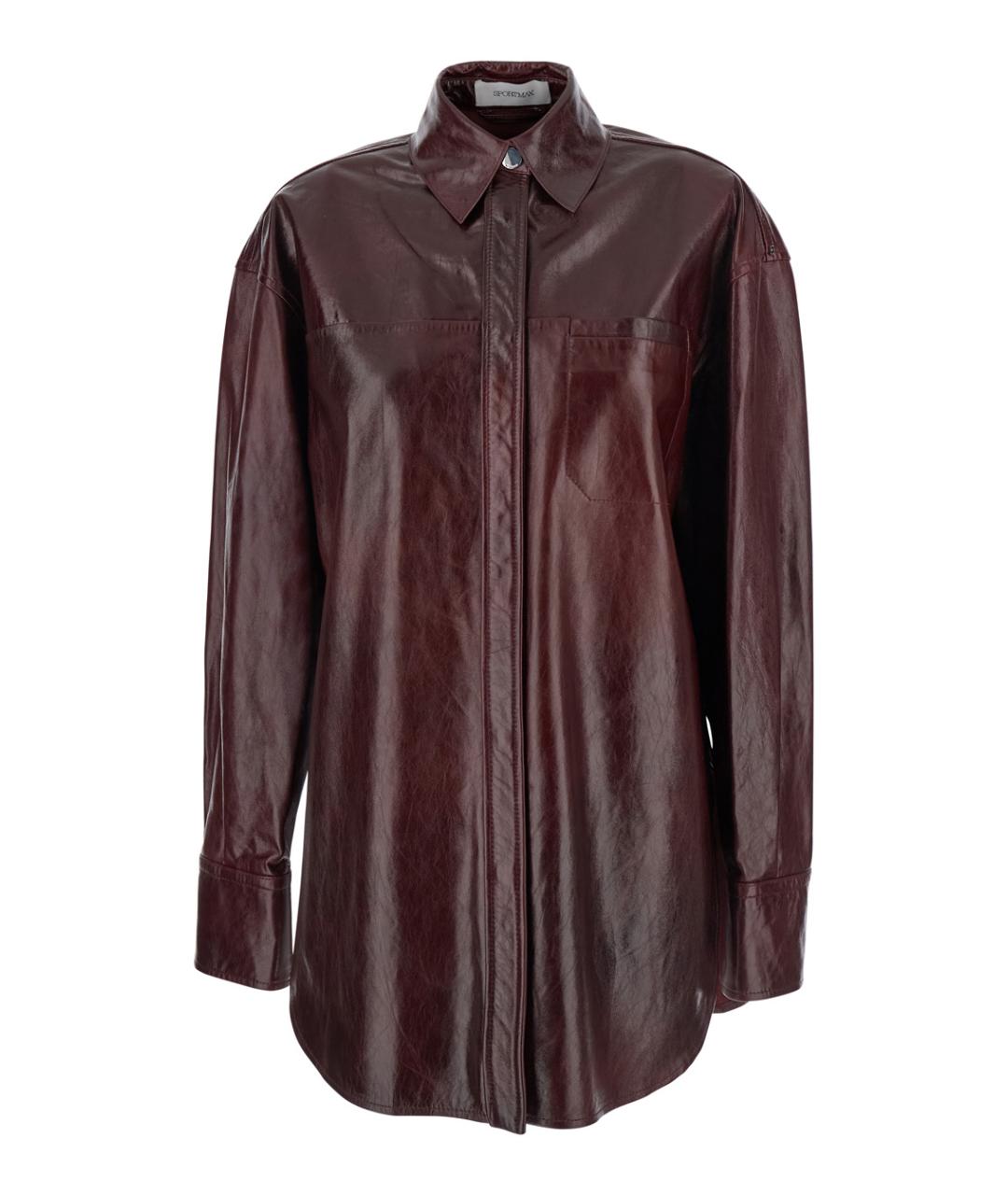 SPORTMAX Бордовая кожаная куртка, фото 1