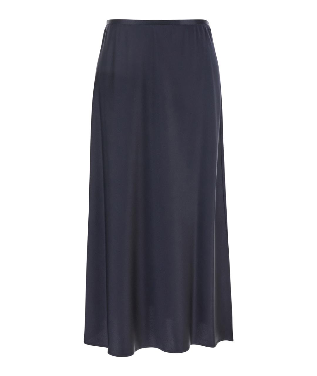 MAX MARA Синяя шелковая юбка миди, фото 1