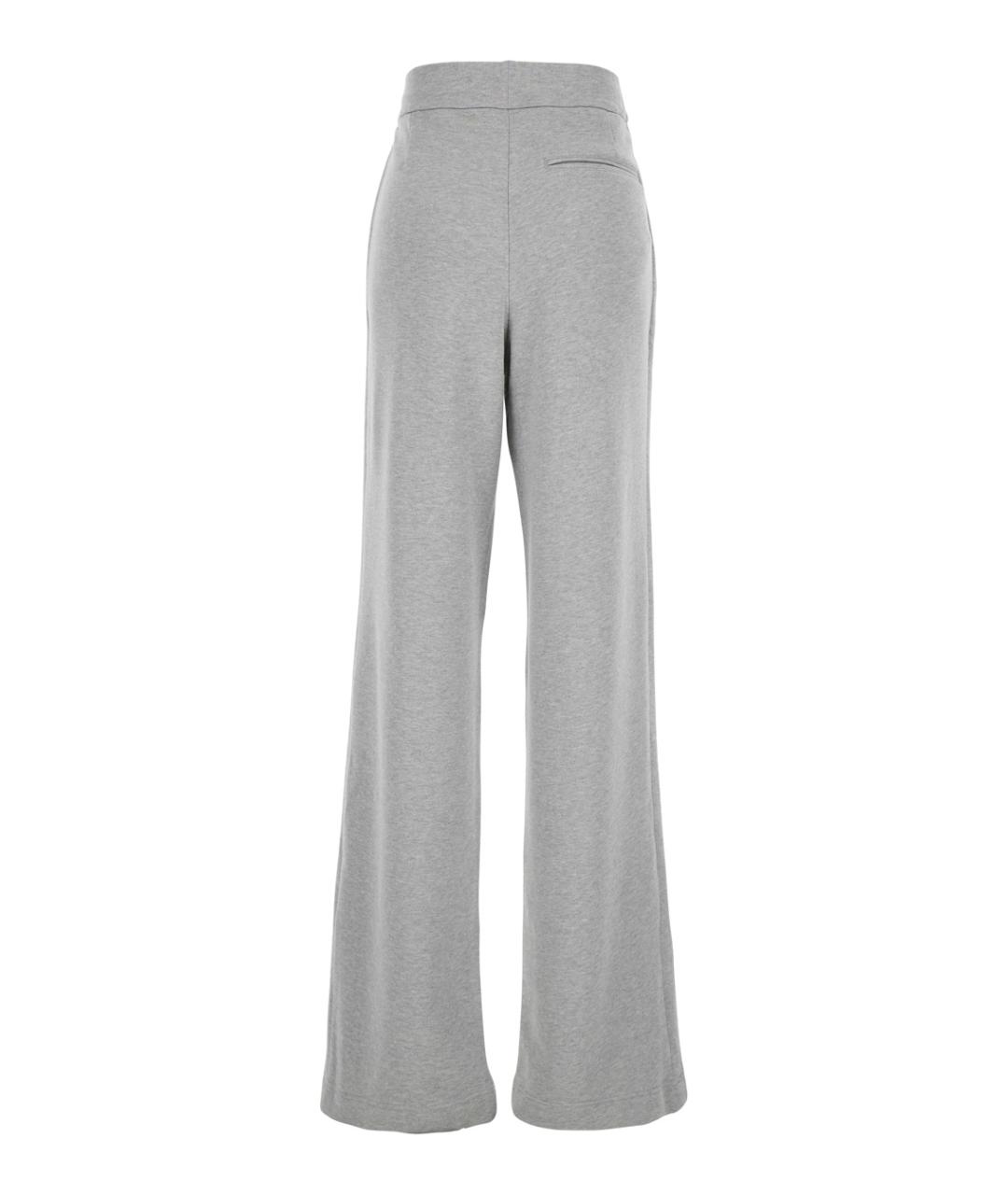 DRIES VAN NOTEN Серые хлопковые прямые брюки, фото 2