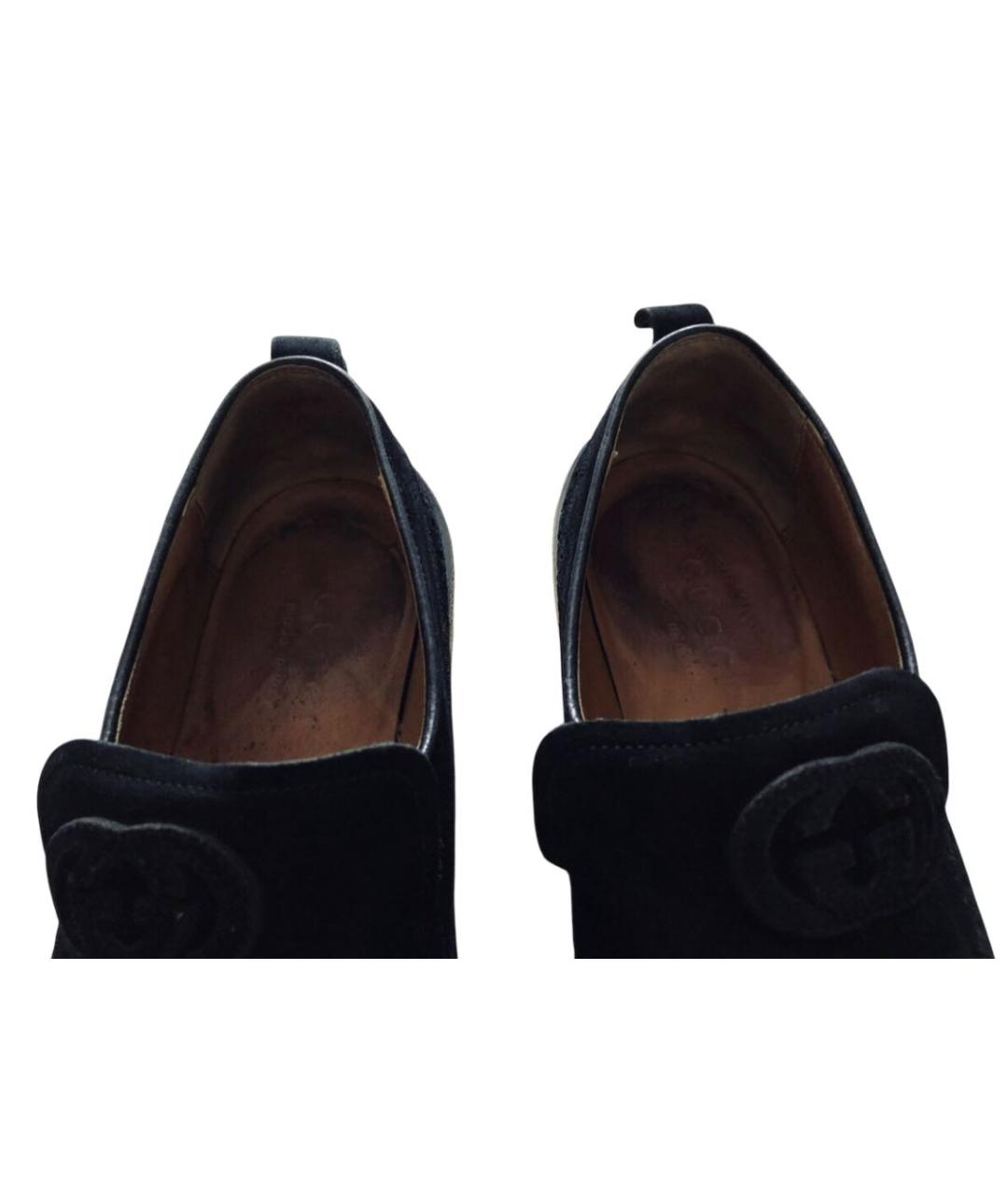 GUCCI Черные замшевые лоферы, фото 3