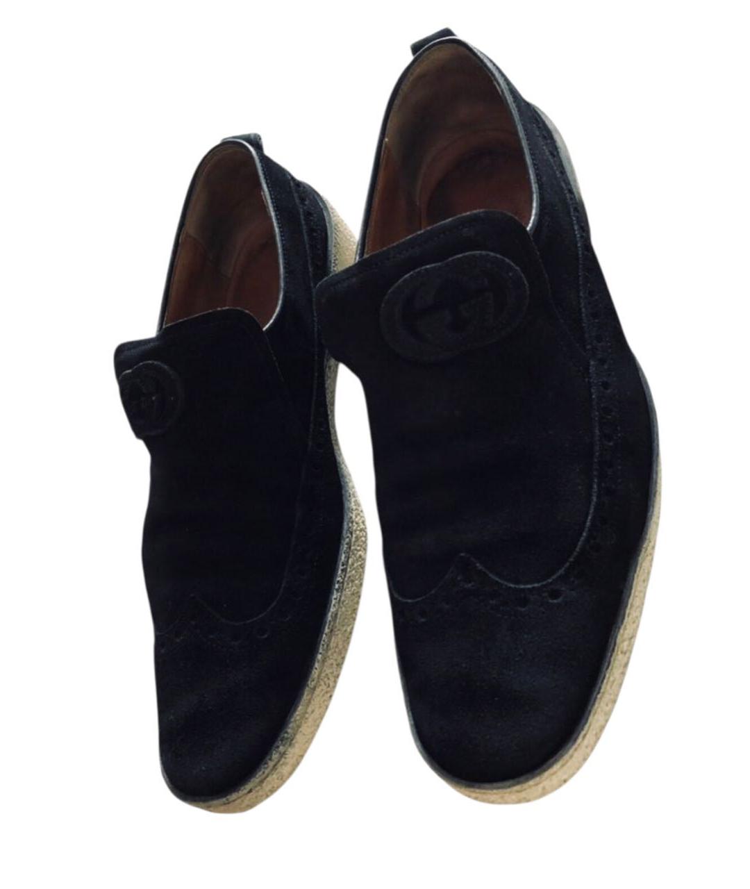 GUCCI Черные замшевые лоферы, фото 2