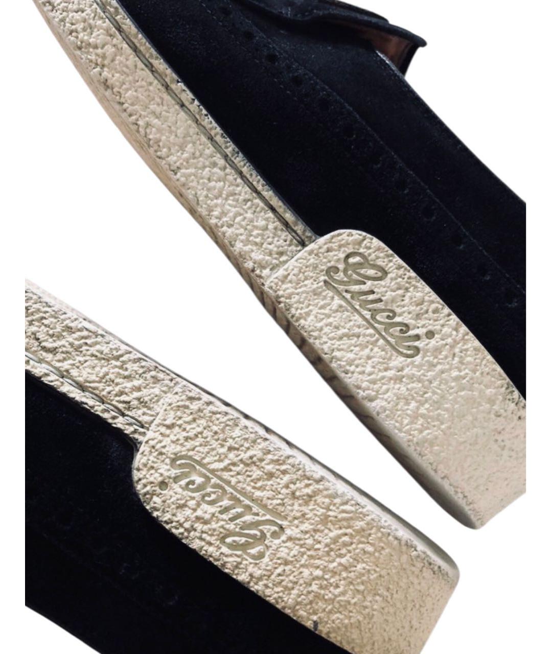 GUCCI Черные замшевые лоферы, фото 5