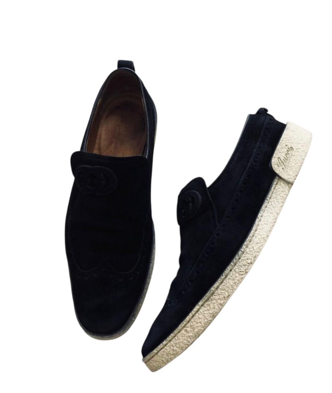 GUCCI Черные замшевые лоферы, фото 6