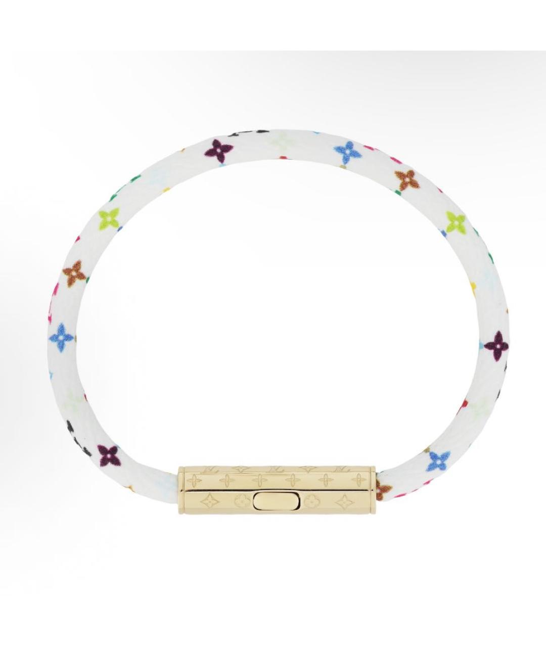 LOUIS VUITTON Белый кожаный браслет, фото 4