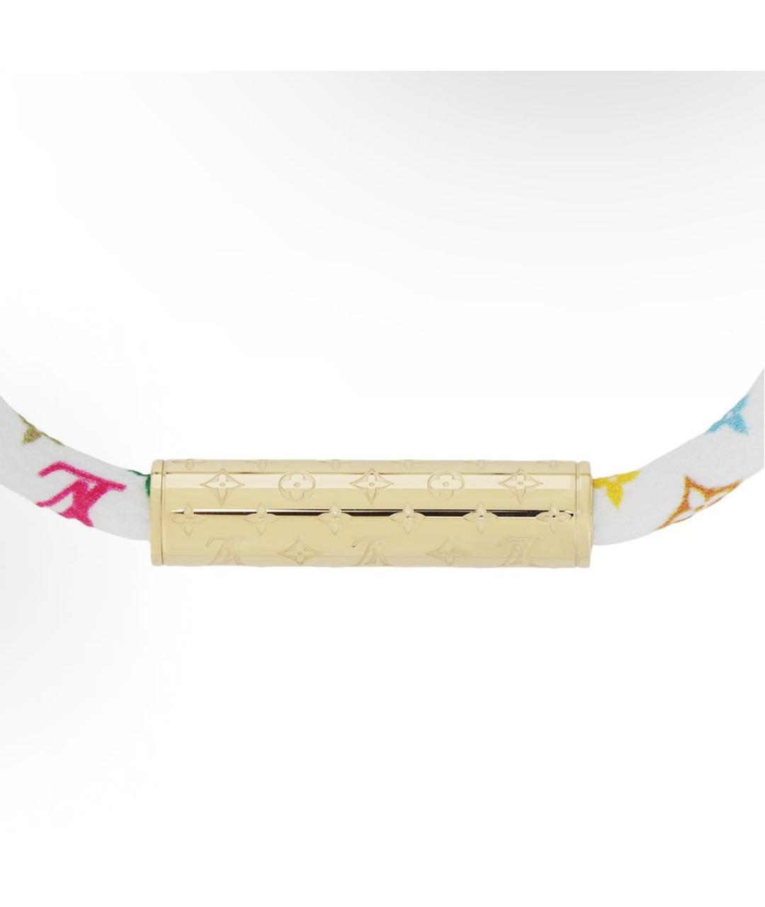 LOUIS VUITTON Белый кожаный браслет, фото 3