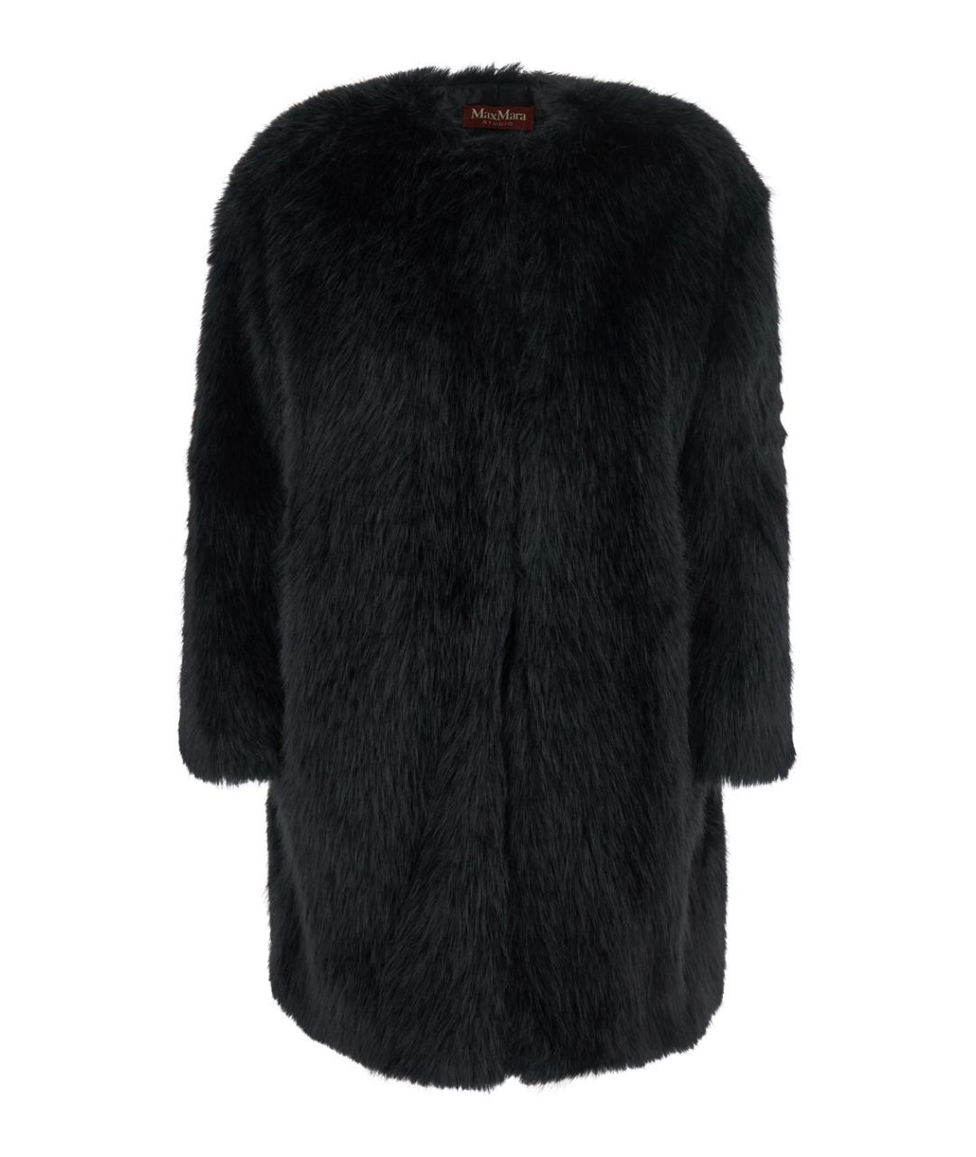MAX MARA STUDIO Черная полиэстеровая шуба, фото 1